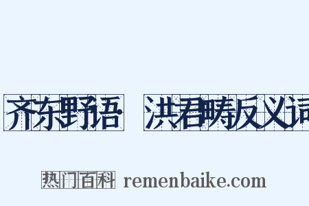 齐东野语·洪君畴反义词是什么意思的图片